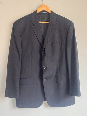 Chaps 100% Wool 3 Button Pin Stripe Blazer/Suit Jacket Men's Size 44R